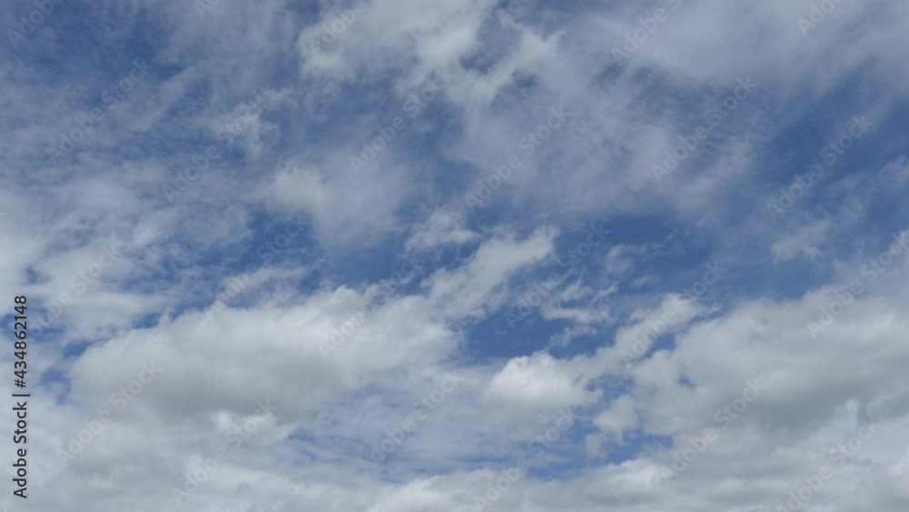 TIME LAPSE - rolling white clouds on a beautiful blue sky TIME LAPSE - rolling white clouds on a beautiful blue sky