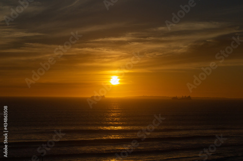 Orange Sky during sunset in Bloubergstrand  Cape Town in the Western Cape of South Africa