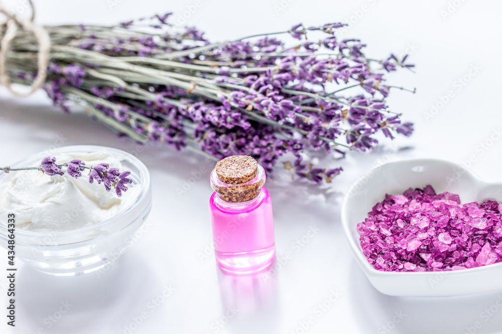body cream with lavender herbs cosmetic white background body cream with lavender herbs cosmetic white background