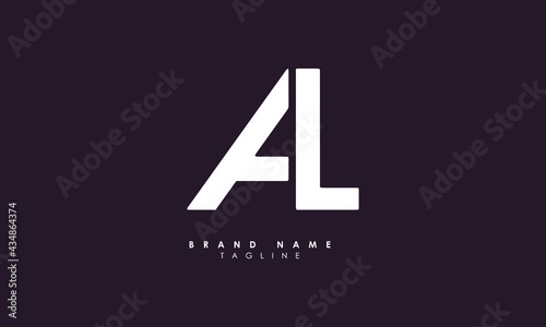 Alphabet letters Initials Monogram logo AL, LA, A and L