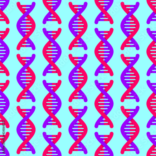 DNA strand pattern seamless. Deoxyribonucleic Acid Molecule background. Genetic chromosome spiral texture