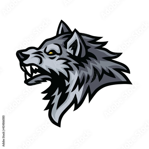 Fototapeta Naklejka Na Ścianę i Meble -  Wolf Beast Logo Sports Mascot Design Template Vector Illustration