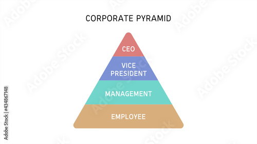 Corporate Pyramid Position Level on White Background photo