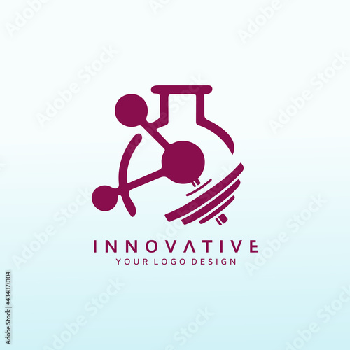 chemistry department logo design template gym icon