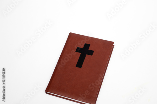 Thr Old Bible. Leather Bible with Cross on cover