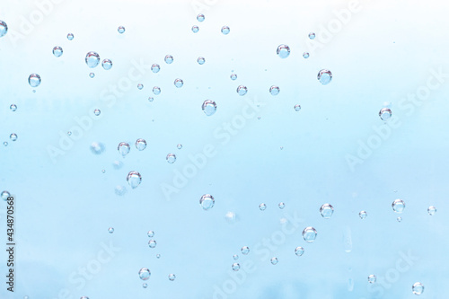 Liquid with bubbles. Abstract background with various size bubble in water. Part of set.