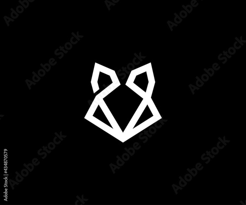 Abstract wolf head logo design vector illustration