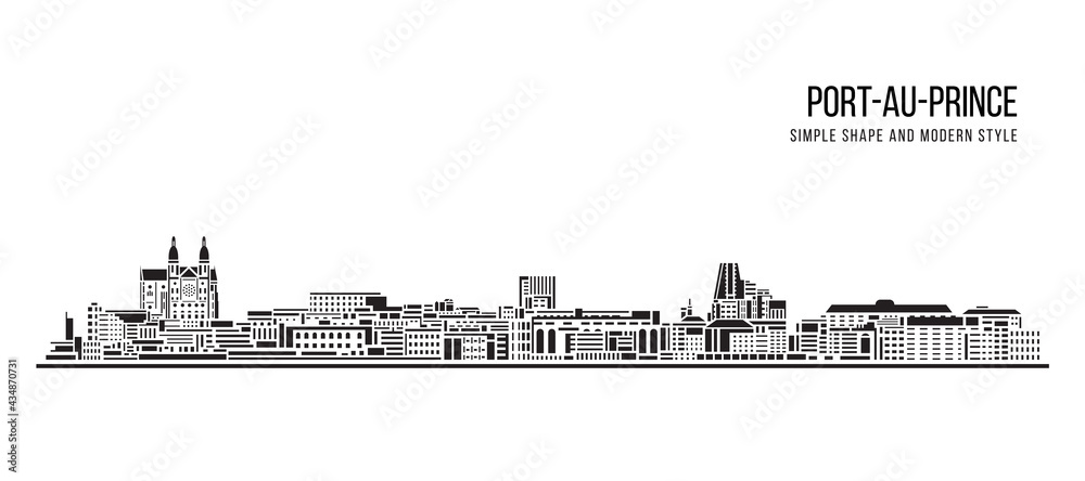 Cityscape Building Abstract Simple shape and modern style art Vector design - Port-au-Prince