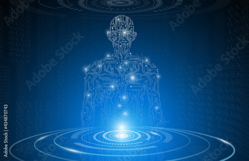 abstract background technology concept in blue light,brain and human body heal ,technology modern medical science in future and global international medical with tests analysis clone DNA human