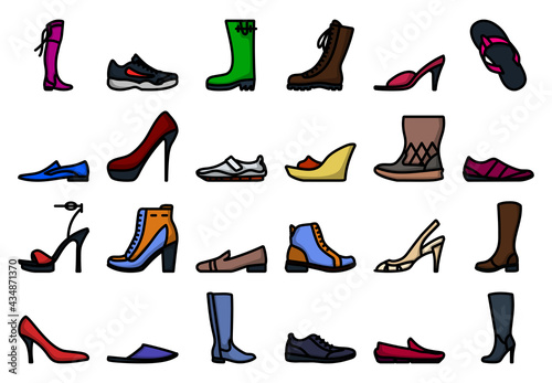 Footwear Icon Set