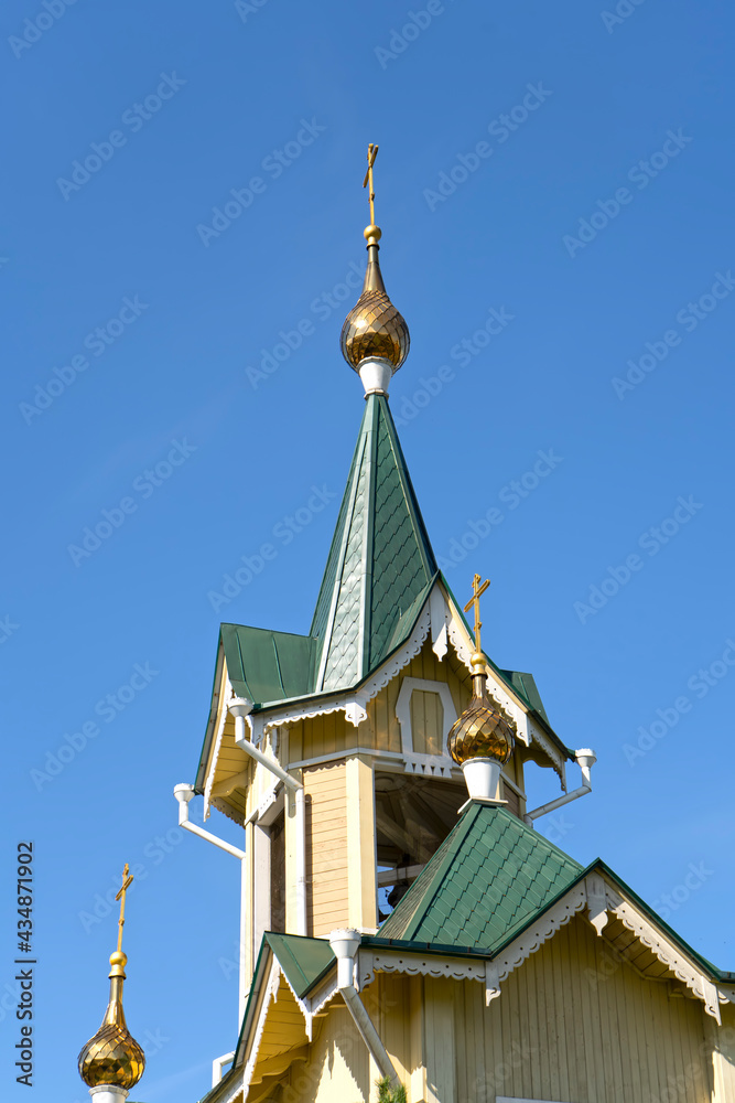 landscape with a view of St. Nicholas church. Slyudyanka