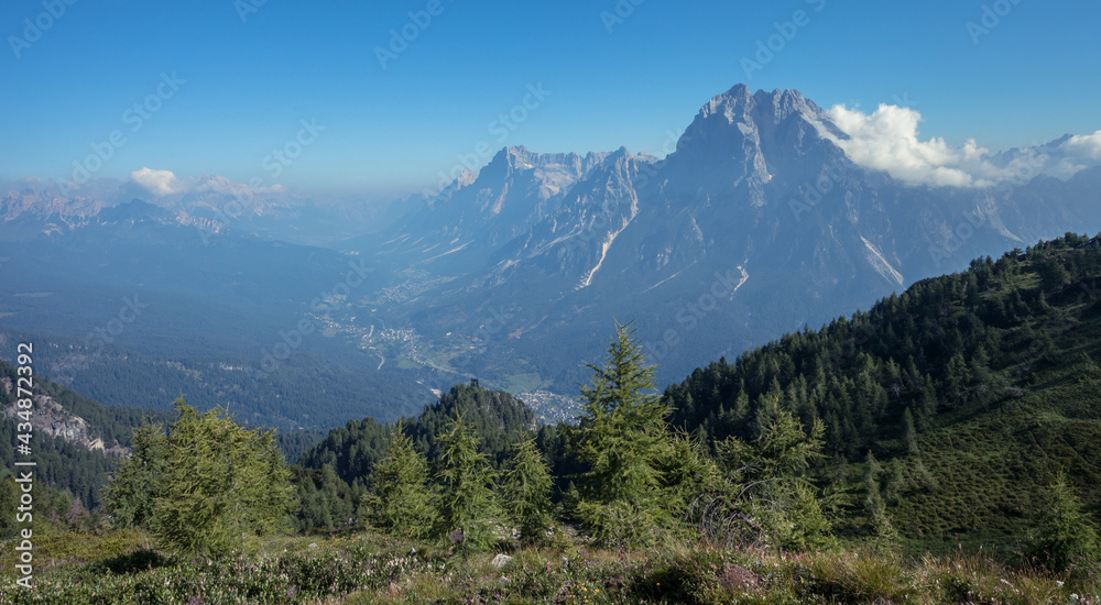 Landscapes from the top of the Monte Rite, in Dolomites