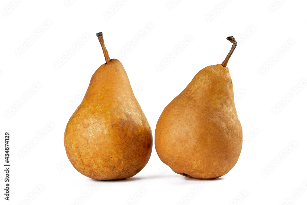 Pears. Yellow ripe and juicy pears isolated on white background. Part of set. Pears. Yellow ripe and juicy pears isolated on white background. Part of set.