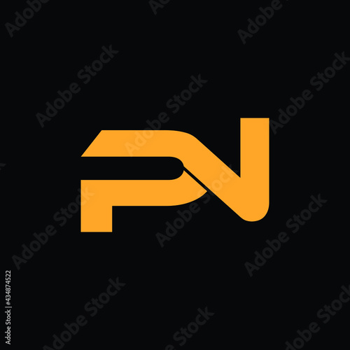 pn modern letter logo design with black background 