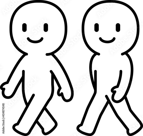 歩く人物のデフォルメイラスト