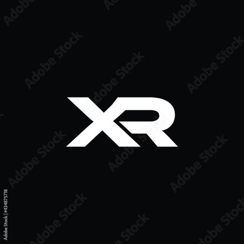 xr logo design with black background 