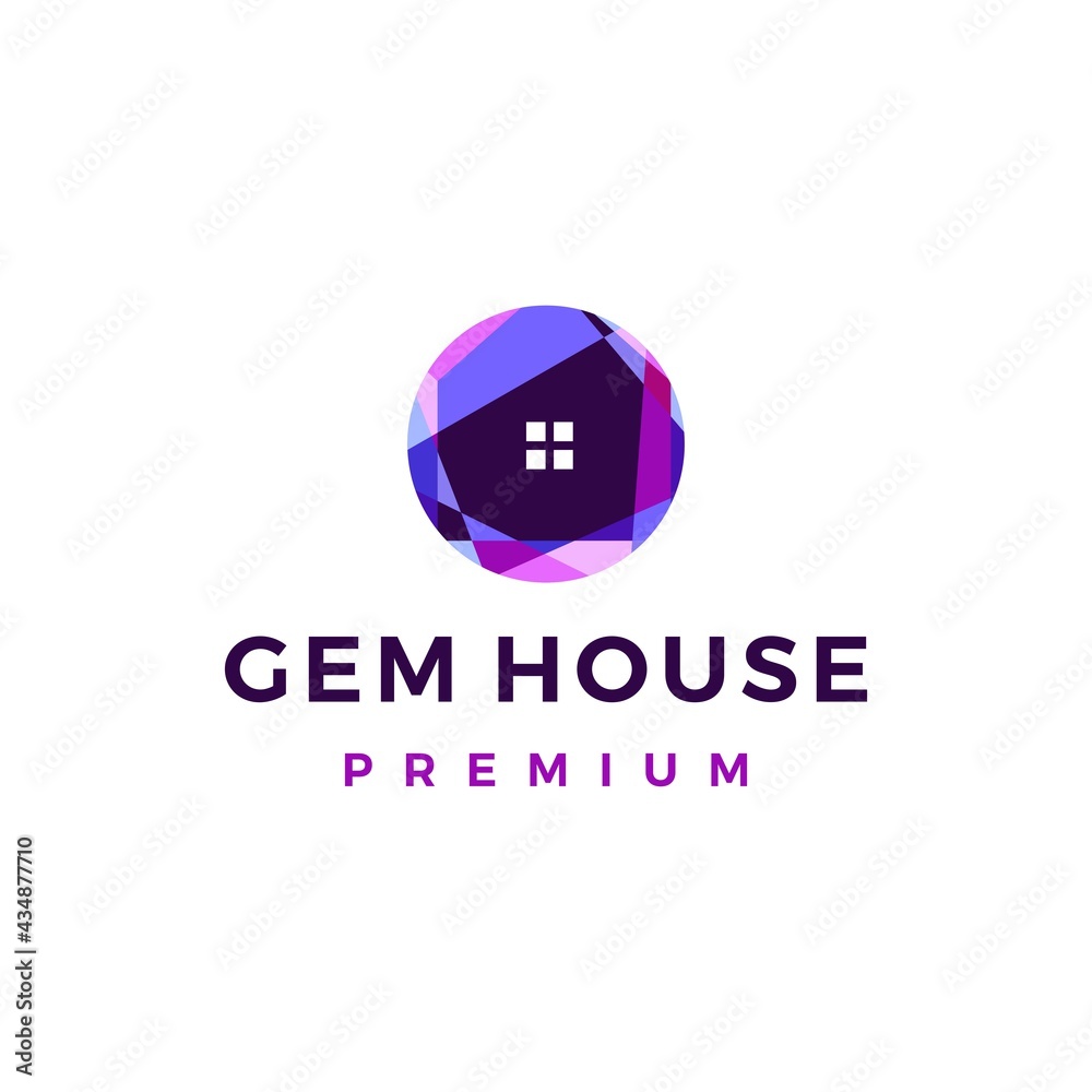 gem house jewelry shop logo vector icon illustration gem house jewelry shop logo vector icon illustration