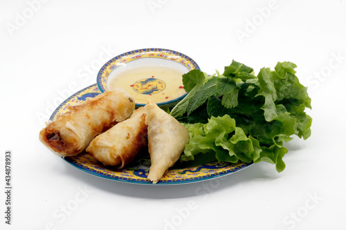 Vietnamese cuisine. Vietnamese dish Nem crispy rolls.   France.
