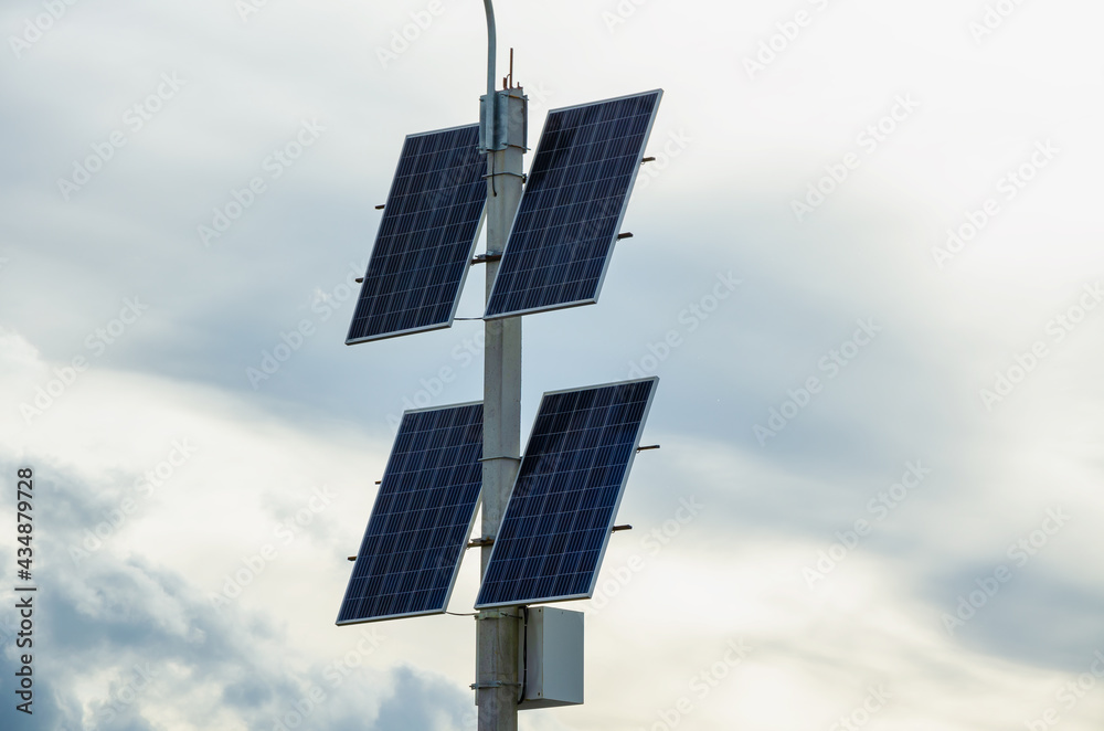 Solar panels on the background of clouds Solar panels on the background of clouds