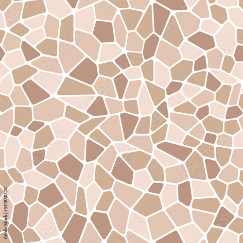 Vector background mosaic. Monochrome stained glass. Chaotic brown shards