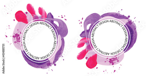 Absract design watercolor brush strokes composition hand drown