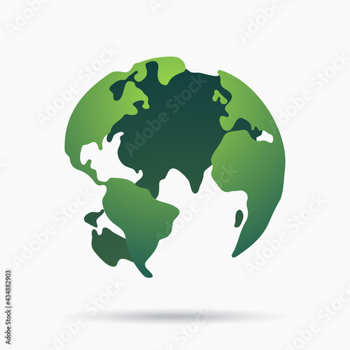 Earth globe planet design isolated on white background. illustration