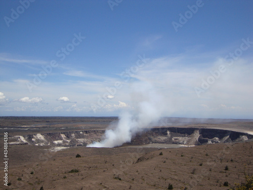 Landscape view of a volcano at Volcanoes National Park on Kona, the Big Island of Hawaii