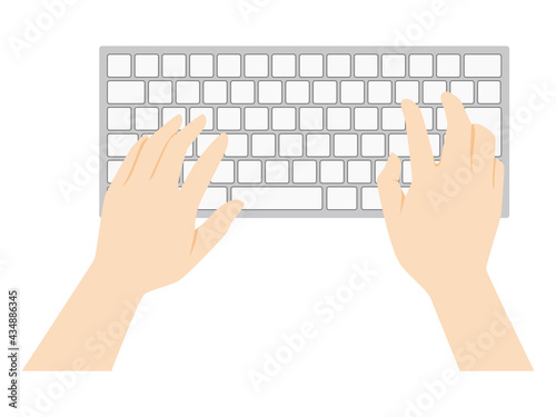 Typing Hand Vector Art キーボードを操作する手　タイピング