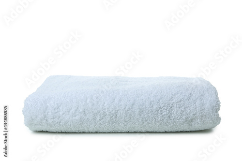White folded towel isolated on white background