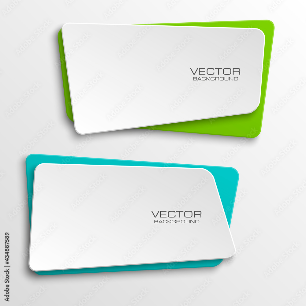 Design shape Origami vector banner. The original form as two squares with rounded corners, overlapping. The flat image. Vector graphics Design shape Origami vector banner. The original form as two squares with rounded corners, overlapping. The flat image. Vector graphics