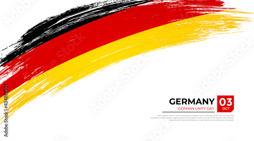 Flag of Germany country. Happy german unity day of Germany background with grunge brush flag illustration