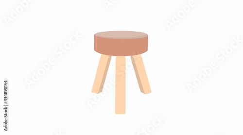 Vector Isolated Illustration of a Wooden Stool 