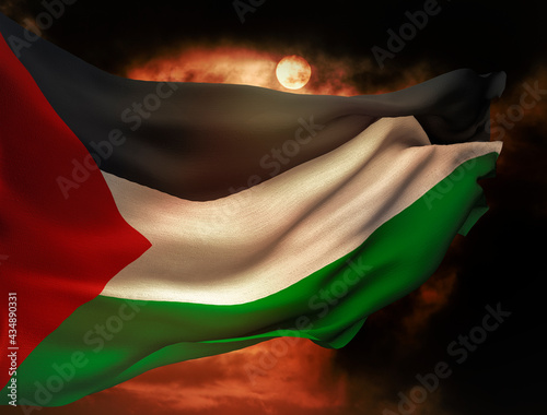 Quadro em tela Palestinian flag, palestine and Jerusalem promotion design
