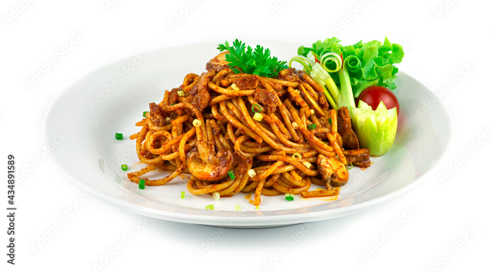 Spaghetti Mala Sauce with Bacon and Champignon Mushroom Spaghetti Mala Sauce with Bacon and Champignon Mushroom