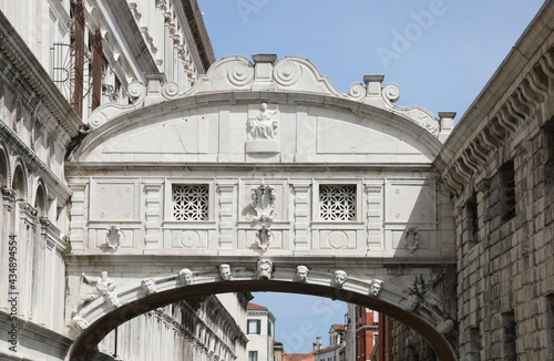 Ancient Monument called Bridge of Sighs because it connected the Doges Palace with the prisons in Venice