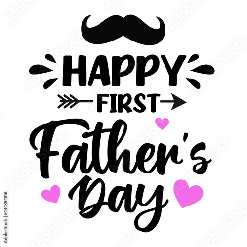 Happy Fathers Day calligraphy. My first Fathers day light banner. Happy father`s day lettering background. Daddy vector design 