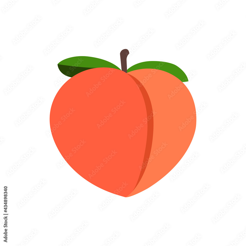 Peach fruit emoji vector Peach fruit emoji vector