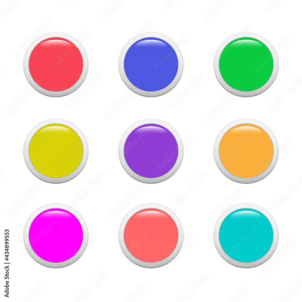 Buttons on white background, vector illustration Buttons on white background, vector illustration