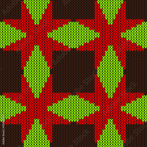 Knitted plaid seamless pattern. Vector illustration