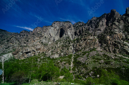 Panorama of a beautiful mountain landscape in the Elbrus region of Kabardino-Balkaria