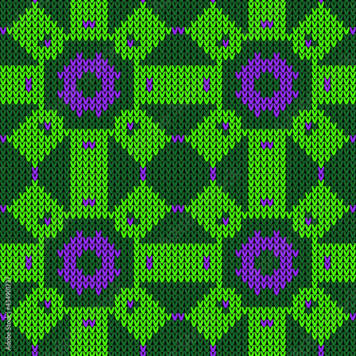 Knitted seamless pattern. Vector illustration