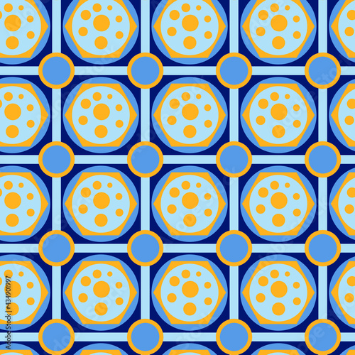 Geometrical seamless pattern in contrast colours