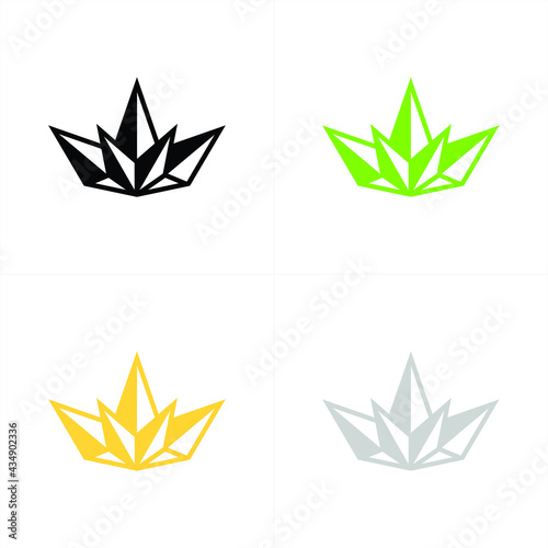 Luxury Cannabis or Marijuana Leaf in the frame for Icon and Logos Concept 