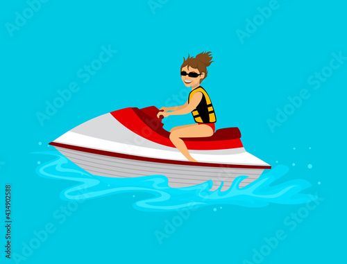 woman driving jet ski