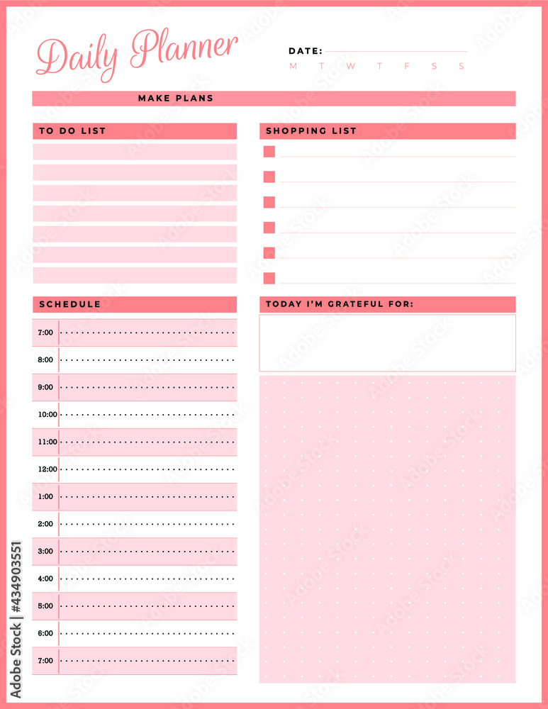 Daily planner template. printable template - Easy to plan your day ...