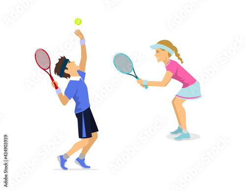 man and woman tennis players