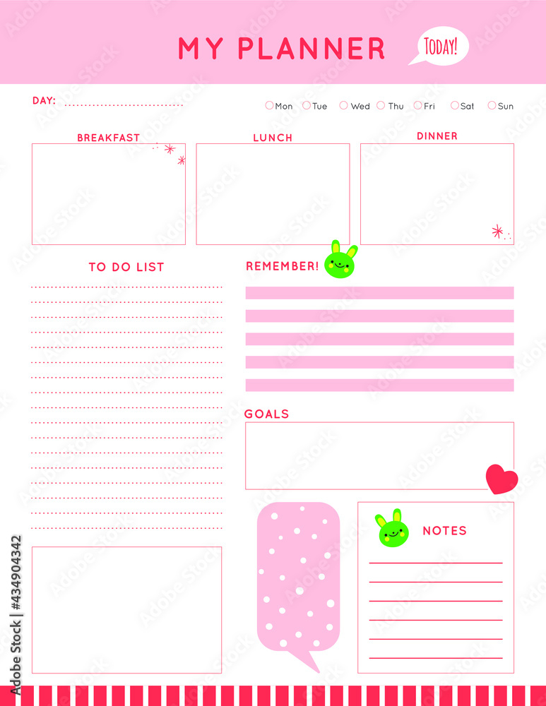 Daily planner template. printable template - Easy to plan your day ...