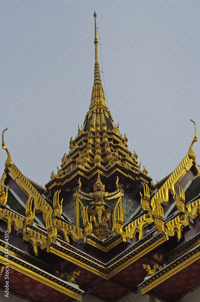 Throne Hall roof, Phra Thinang Dusit Maha Prasat, in the Bangkok Royal Palace Complex.