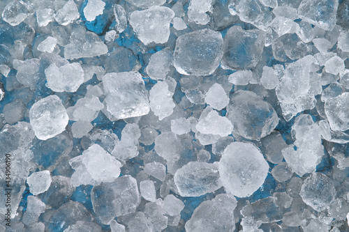 Top view of crushed ice cub...
