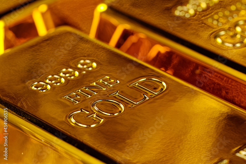 Close-up of 1000 grams gold bars. Concept of success in business and finance.